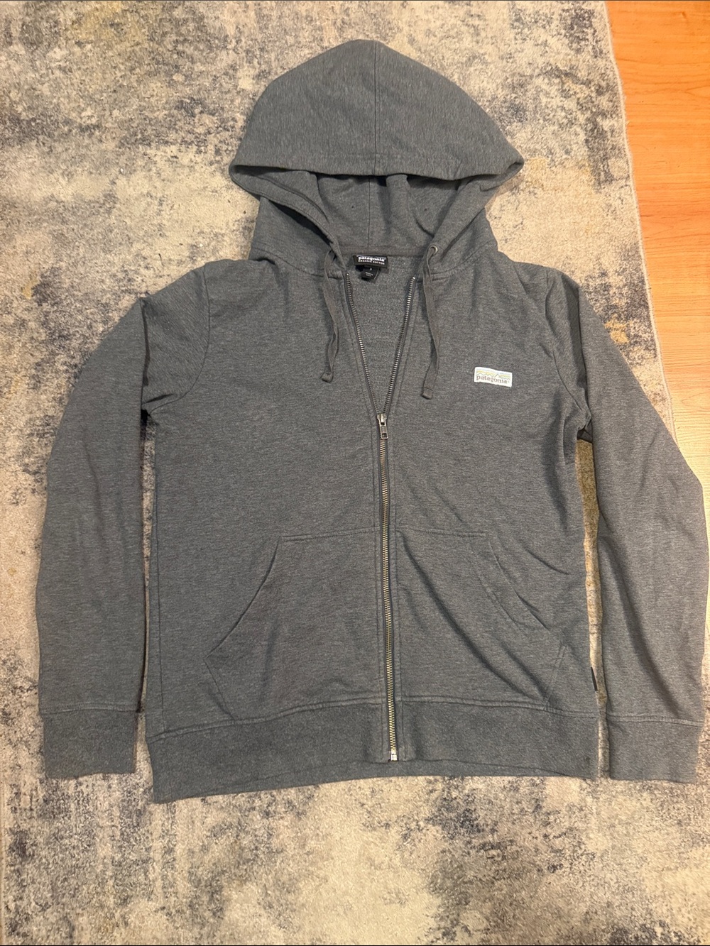 Patagonia organic cotton, full zip hoodie